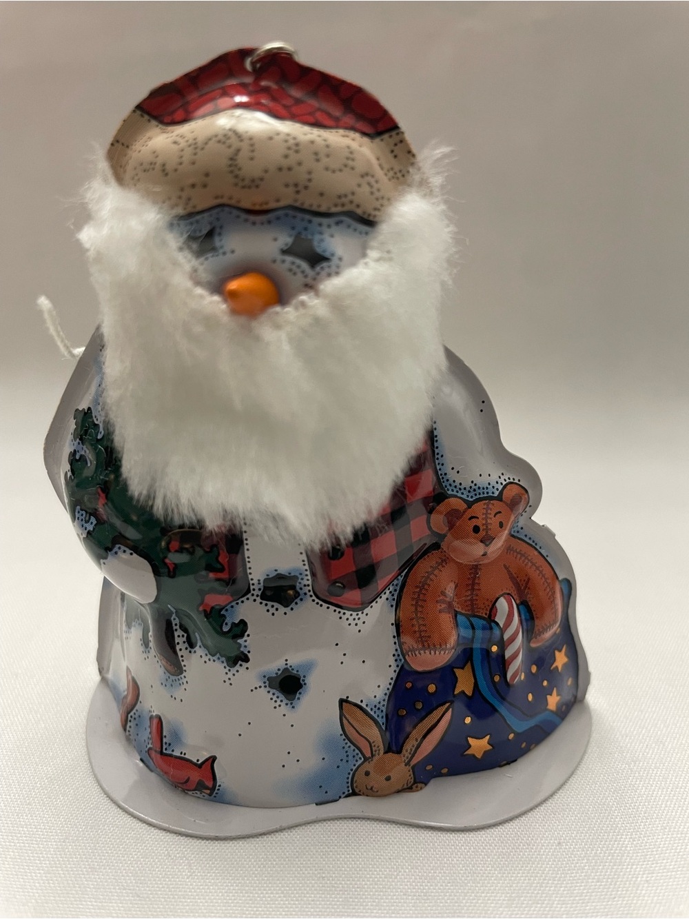 Hallmark Red and White Santa Ornament with Plush Beard in original box